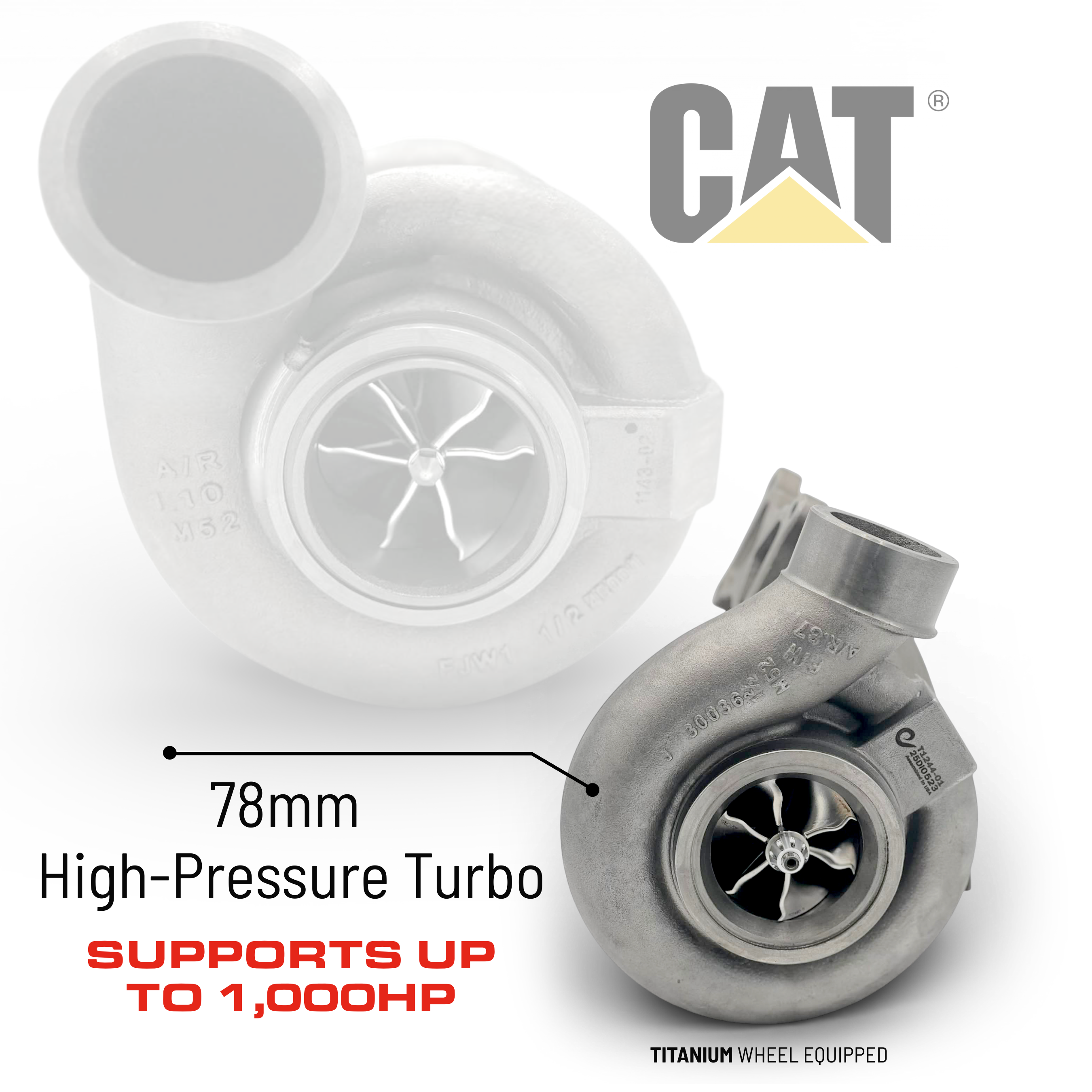 CAT ACERT 78mm Titanium High-Pressure Compound TCT Turbo Upgrade