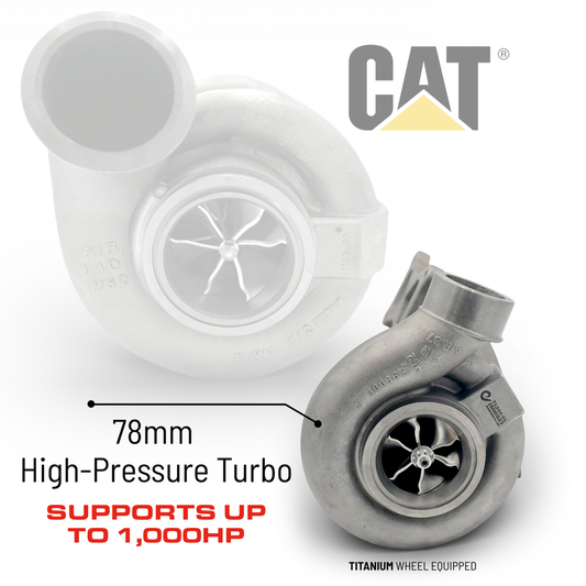 CAT ACERT 78mm Titanium High-Pressure Compound TCT Turbo Upgrade - Supports 1000HP